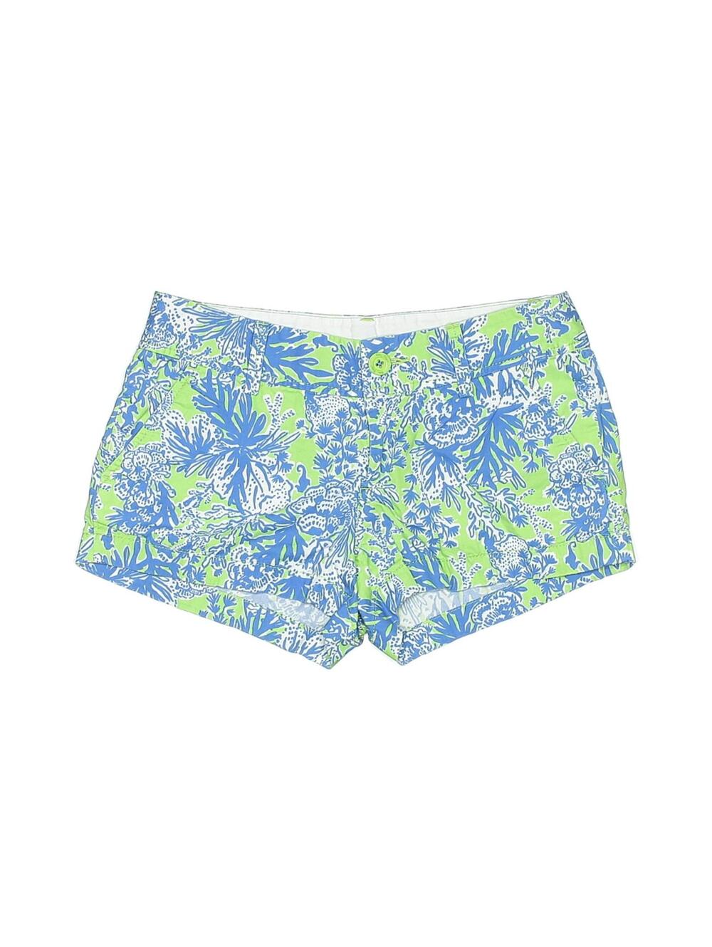 Lilly Pulitzer Women's Blue Green The Walsh Shorts Size 2